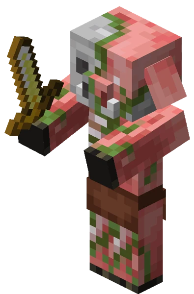 좀비화 피글린 (Minecraft Wiki 게임 렌더)