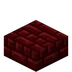 붉은 네더 벽돌 반 블록 (Minecraft Wiki 게임 렌더)