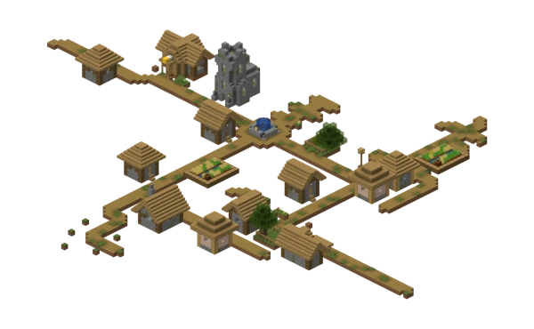 마을 (Minecraft Wiki 게임 렌더)