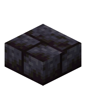 윤나는 흑암 벽돌 반 블록 (Minecraft Wiki 게임 렌더)