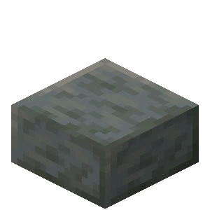 윤나는 응회암 반 블록 (Minecraft Wiki 게임 렌더)