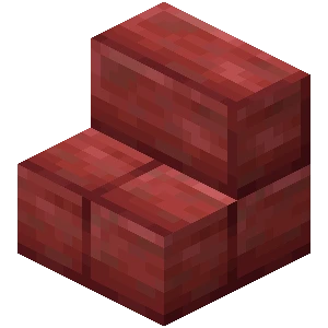 진사 벽돌 계단 (Minecraft Wiki 게임 렌더)