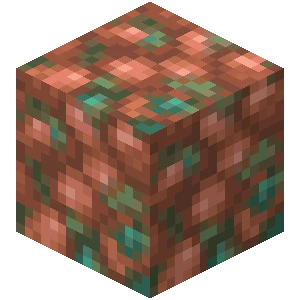 구리 원석 블록 (Minecraft Wiki 게임 렌더)
