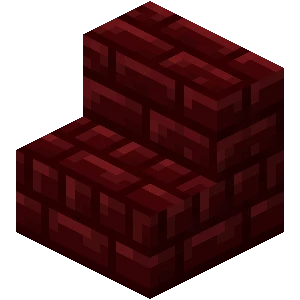 붉은 네더 벽돌 계단 (Minecraft Wiki 게임 렌더)