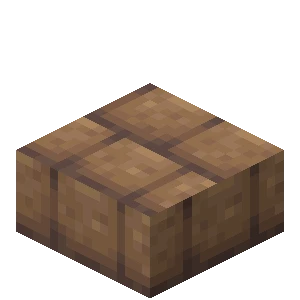 진흙 벽돌 반 블록 (Minecraft Wiki 게임 렌더)