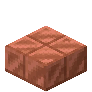 깎인 구리 반 블록 (Minecraft Wiki 게임 렌더)