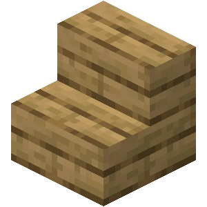 나무 계단 (Minecraft Wiki 게임 렌더)