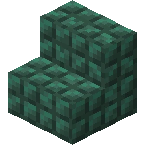 짙은 프리즈머린 계단 (Minecraft Wiki 게임 렌더)
