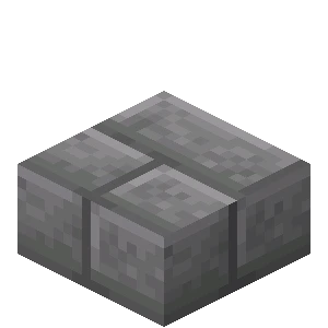 석재 벽돌 반 블록 (Minecraft Wiki 게임 렌더)