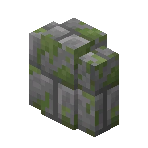 이끼 낀 석재 벽돌 담장 (Minecraft Wiki 게임 렌더)