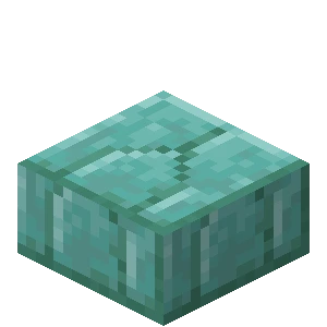 프리즈머린 벽돌 반 블록 (Minecraft Wiki 게임 렌더)