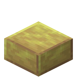 윤나는 유황 반 블록 (Minecraft Wiki 게임 렌더)