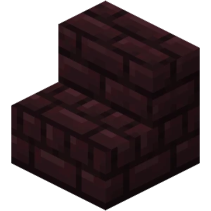 네더 벽돌 계단 (Minecraft Wiki 게임 렌더)