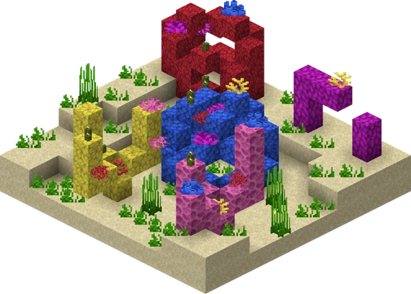 산호초 (Minecraft Wiki 게임 렌더)