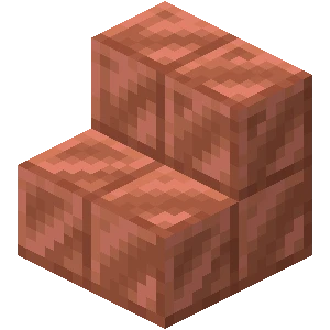 깎인 구리 계단 (Minecraft Wiki 게임 렌더)