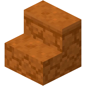 붉은 사암 계단 (Minecraft Wiki 게임 렌더)