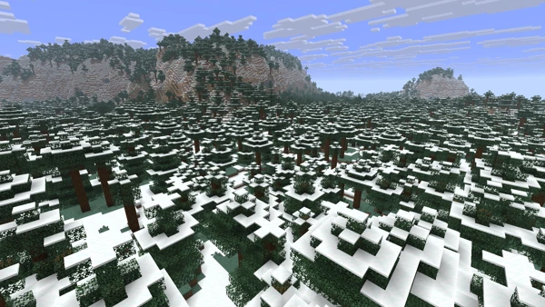 눈 덮인 타이가 (Minecraft Wiki 게임 렌더)