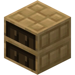 조각된 책장 (Minecraft Wiki 게임 렌더)