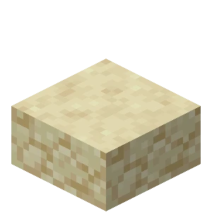사암 반 블록 (Minecraft Wiki 게임 렌더)