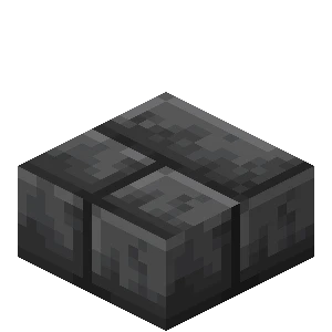 심층암 벽돌 반 블록 (Minecraft Wiki 게임 렌더)
