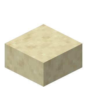 매끄러운 사암 반 블록 (Minecraft Wiki 게임 렌더)