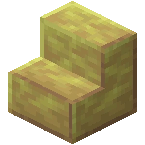 윤나는 유황 계단 (Minecraft Wiki 게임 렌더)