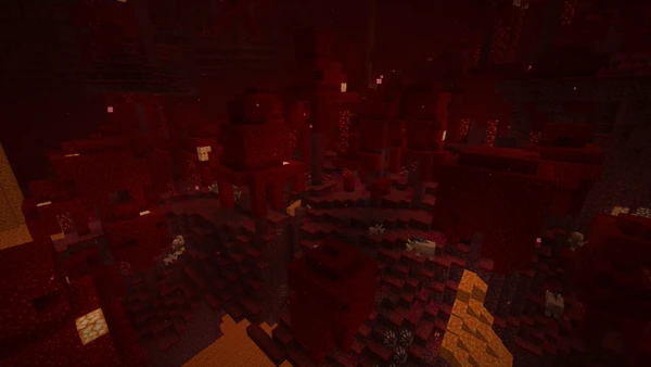 진홍빛 숲 (Minecraft Wiki 게임 렌더)