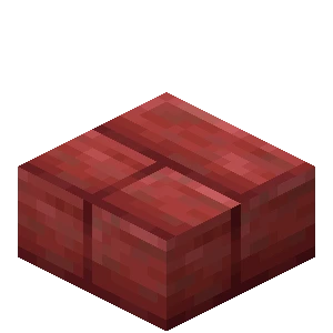 진사 벽돌 반 블록 (Minecraft Wiki 게임 렌더)