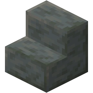 윤나는 응회암 계단 (Minecraft Wiki 게임 렌더)